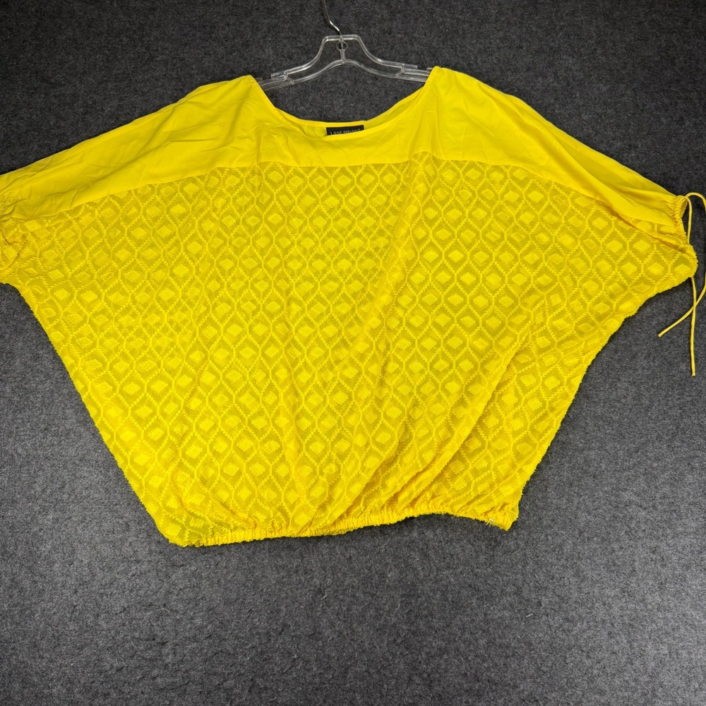 Lane Bryant‎ Yellow Blouse Top Plus Size 14/16 Batwing Sleeve Textured
